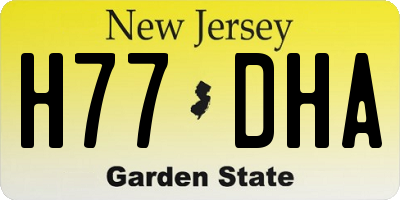 NJ license plate H77DHA
