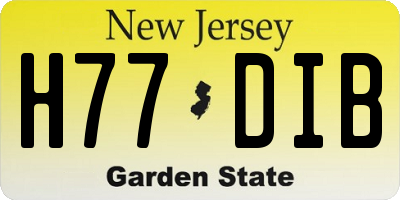 NJ license plate H77DIB