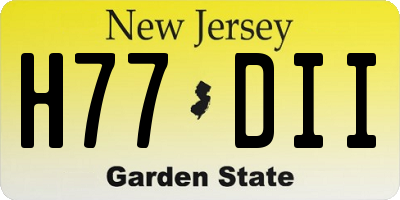 NJ license plate H77DII