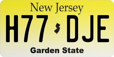 NJ license plate H77DJE