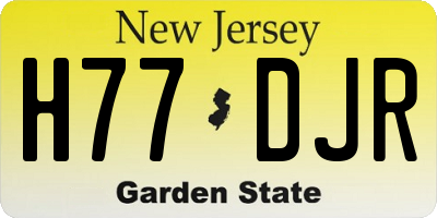 NJ license plate H77DJR