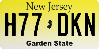 NJ license plate H77DKN