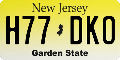 NJ license plate H77DKO
