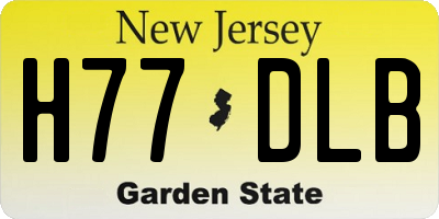 NJ license plate H77DLB