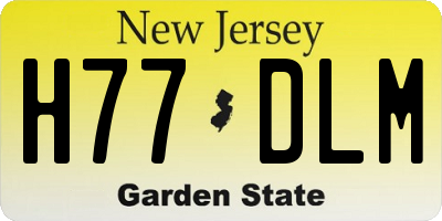 NJ license plate H77DLM