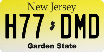 NJ license plate H77DMD