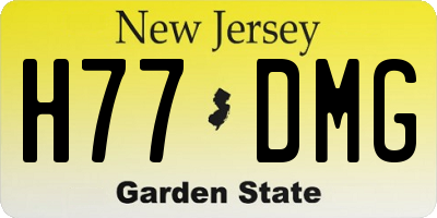 NJ license plate H77DMG