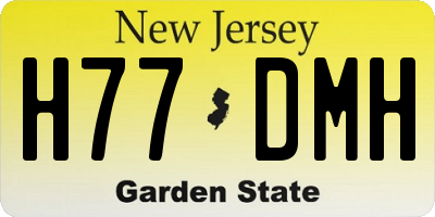 NJ license plate H77DMH