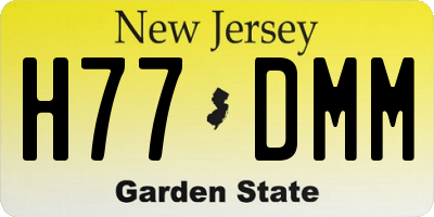 NJ license plate H77DMM