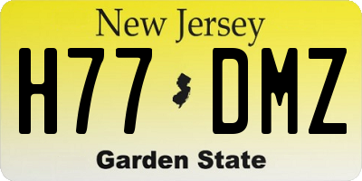 NJ license plate H77DMZ