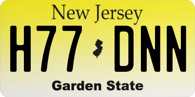 NJ license plate H77DNN