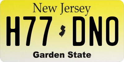 NJ license plate H77DNO