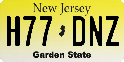 NJ license plate H77DNZ
