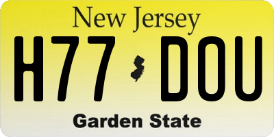 NJ license plate H77DOU