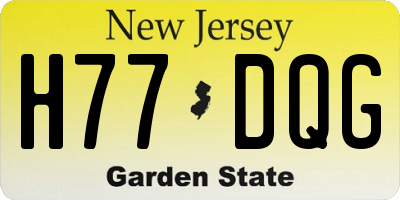 NJ license plate H77DQG