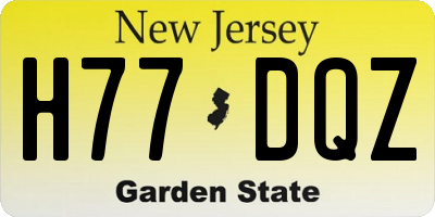 NJ license plate H77DQZ