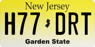 NJ license plate H77DRT