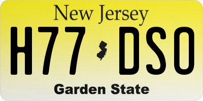 NJ license plate H77DSO