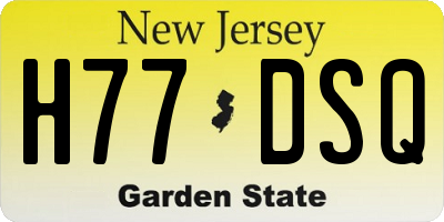 NJ license plate H77DSQ