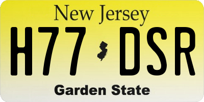 NJ license plate H77DSR