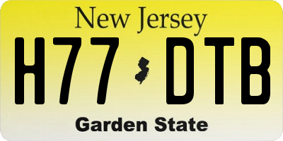 NJ license plate H77DTB