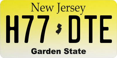 NJ license plate H77DTE