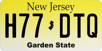 NJ license plate H77DTQ