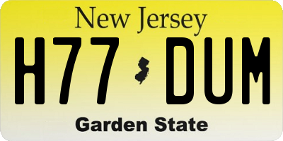 NJ license plate H77DUM