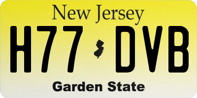 NJ license plate H77DVB