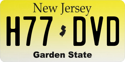 NJ license plate H77DVD