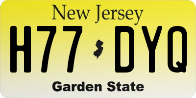 NJ license plate H77DYQ