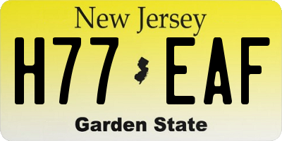 NJ license plate H77EAF