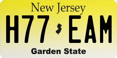 NJ license plate H77EAM