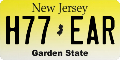NJ license plate H77EAR