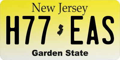 NJ license plate H77EAS