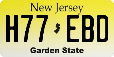 NJ license plate H77EBD