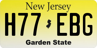NJ license plate H77EBG