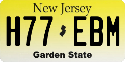 NJ license plate H77EBM