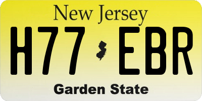NJ license plate H77EBR