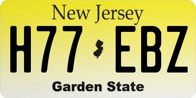 NJ license plate H77EBZ
