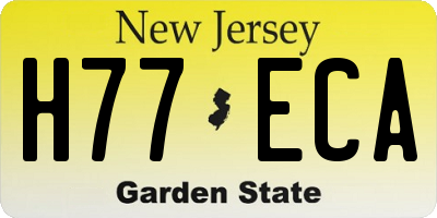 NJ license plate H77ECA