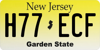 NJ license plate H77ECF