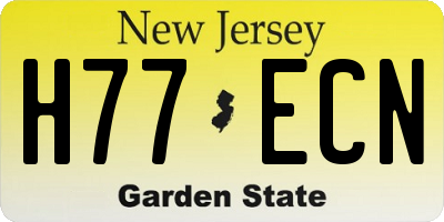 NJ license plate H77ECN