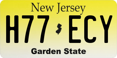 NJ license plate H77ECY