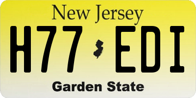 NJ license plate H77EDI