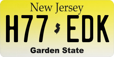 NJ license plate H77EDK