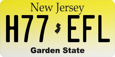 NJ license plate H77EFL