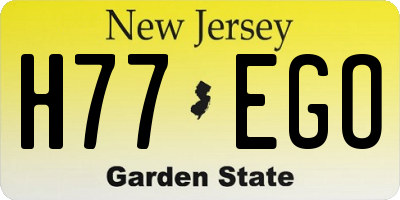 NJ license plate H77EGO