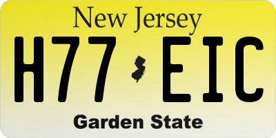 NJ license plate H77EIC