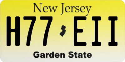 NJ license plate H77EII